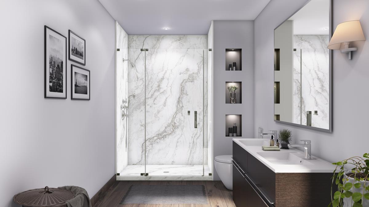 3panel 48 surround white pearl
